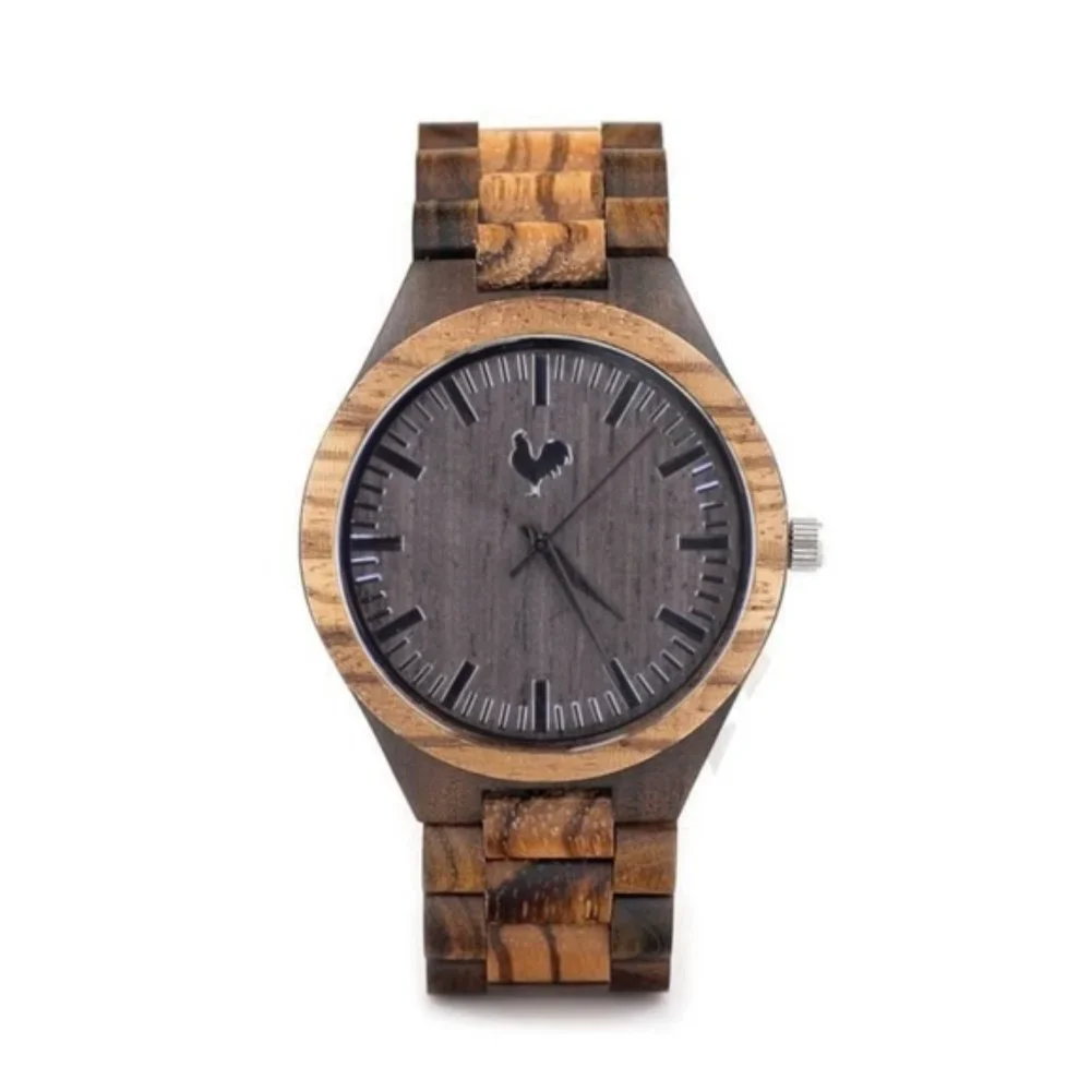 Buckeye Wood Watch White Rooster Groom Father Gift Minimalist Neutral Preppy New
